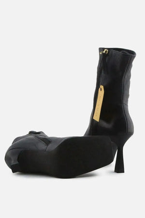 Zara Zipper Stilettos Ankle Boots | 100% Authentic Leather - sundaybazar
