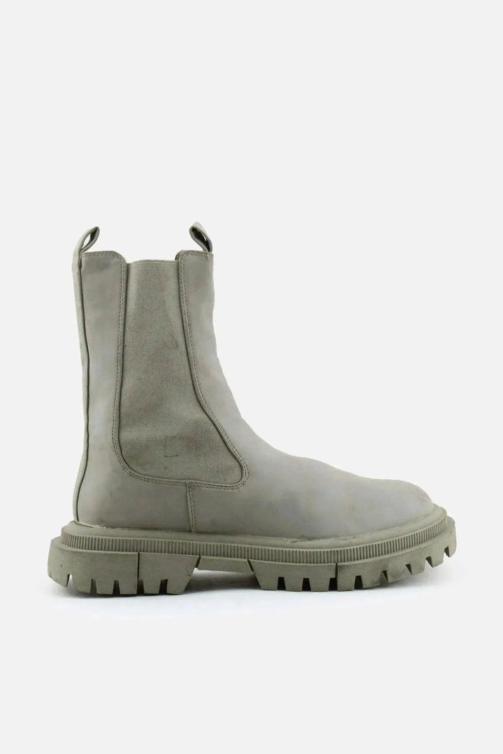 Bershka Stretchable Combat Ankle Boots | 100% Authentic Leather - sundaybazar