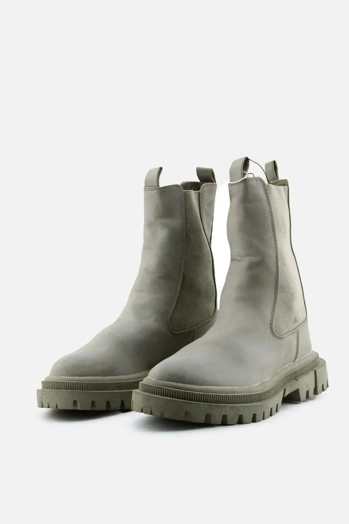 Bershka Stretchable Combat Ankle Boots | 100% Authentic Leather - sundaybazar