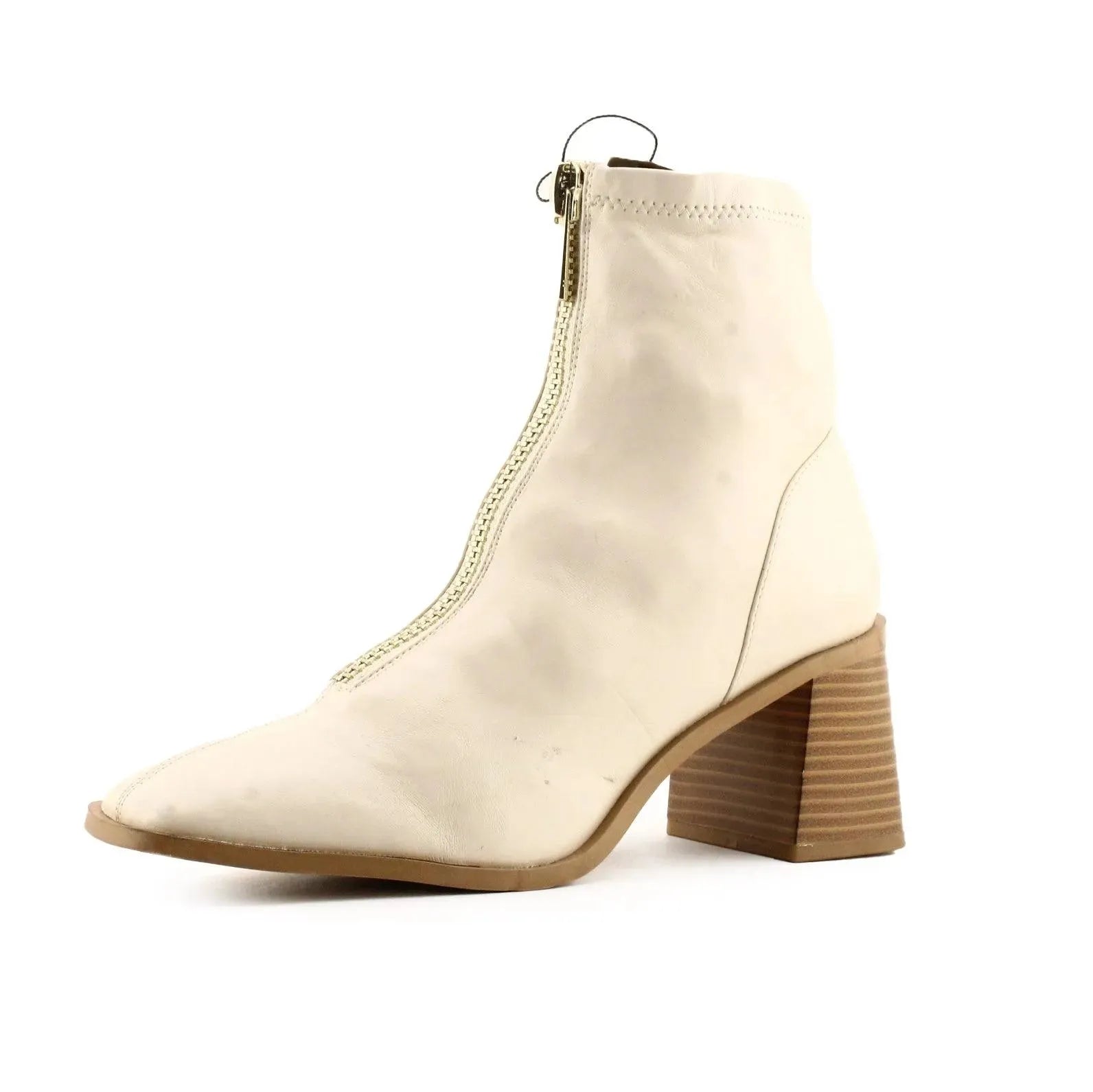 Stradivarius Zipper Block Heels Ankle Boots | 100% Auhentic Leather
