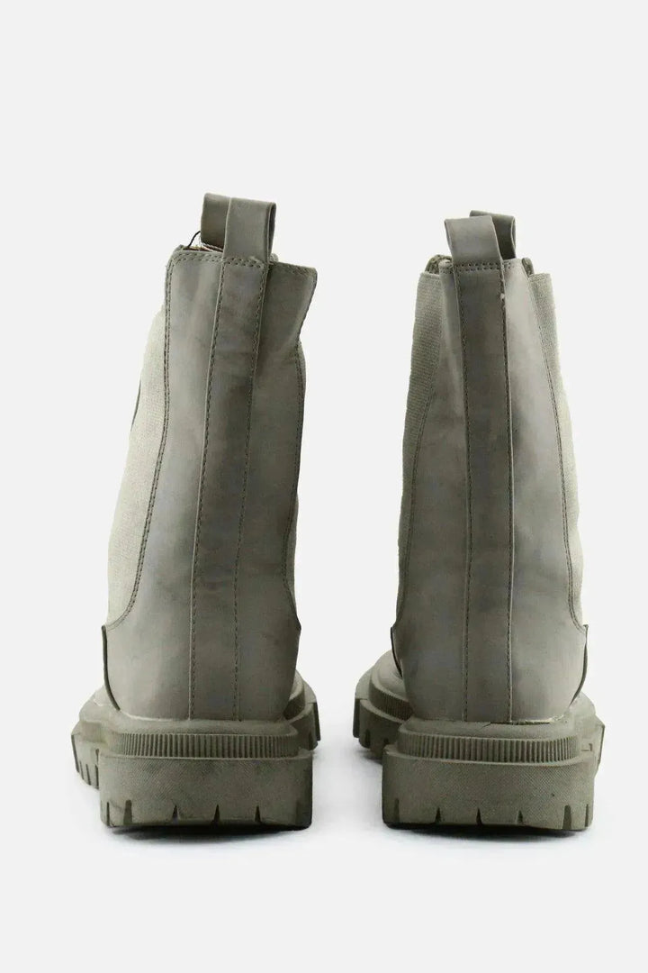 Bershka Stretchable Combat Ankle Boots | 100% Authentic Leather - sundaybazar