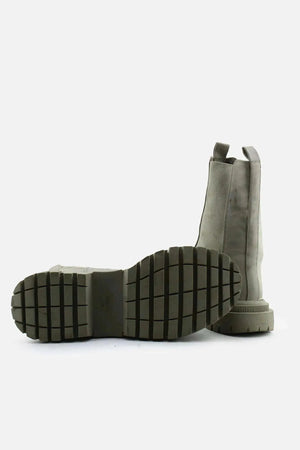 Bershka Stretchable Combat Ankle Boots | 100% Authentic Leather - sundaybazar