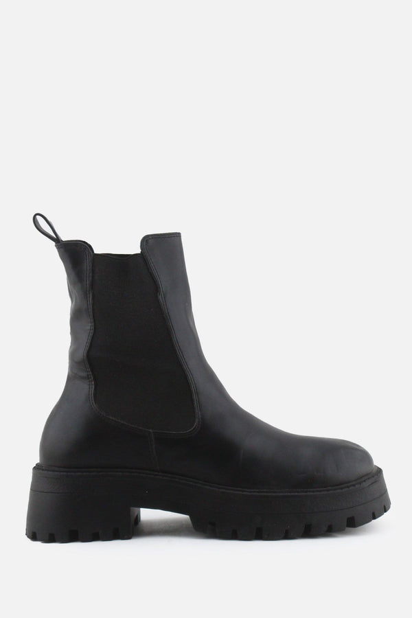 Pull & Bear Stretchable Combat Ankle Boots | 100% Authentic Leather