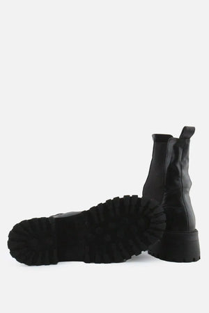 Pull & Bear Stretchable Combat Ankle Boots | 100% Authentic Leather - sundaybazar