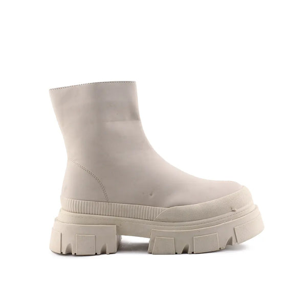 Bershka Zipper Platform Combat Ankle Boots (100% Authentic Leather)
