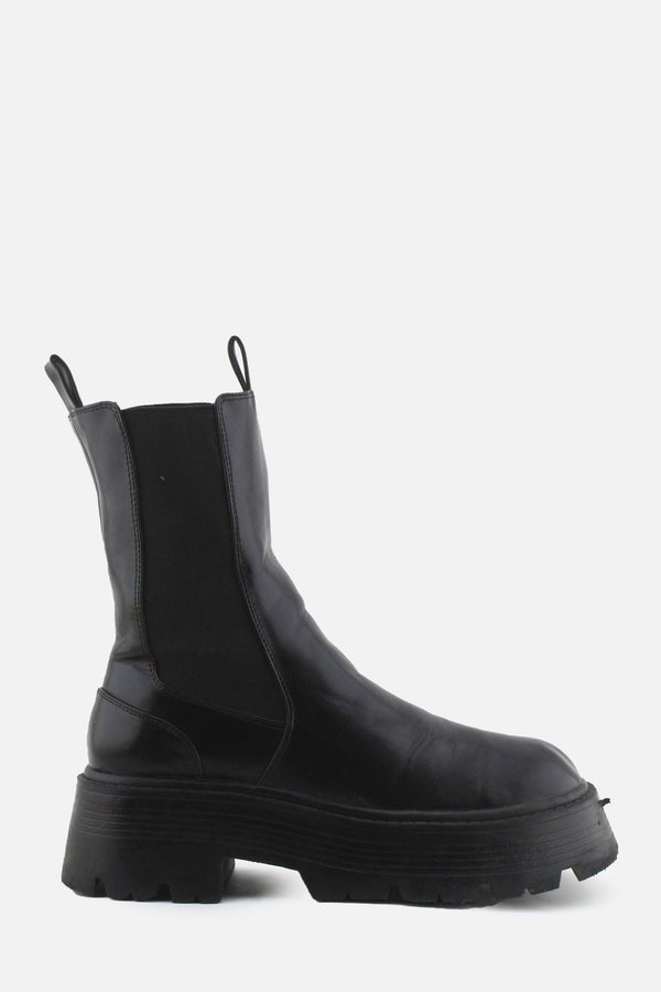 Pull & Bear Stretchable Combat Ankle Boots | 100% Authentic Leather