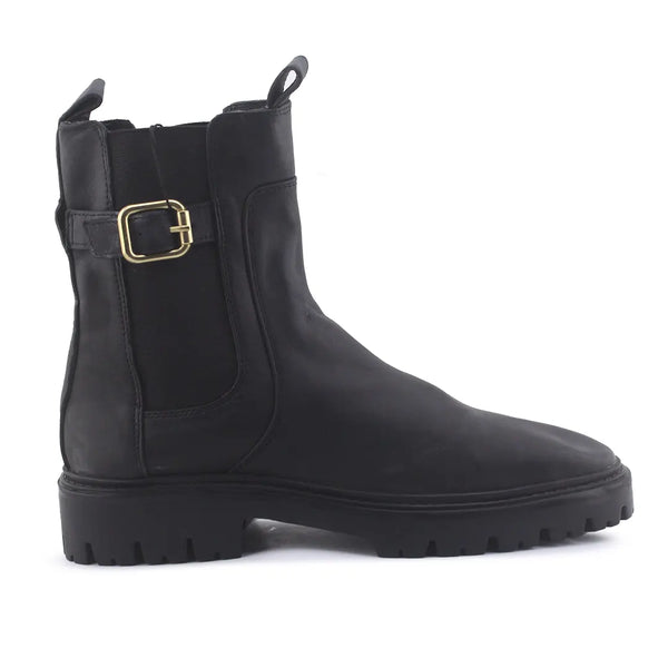 Zara Buckle Strap Stretchable Chelsea Ankle Boots (100% Authentic Leather)