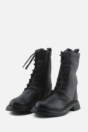 Zara Zipper Laces Combat Ankle Boots | 100% Authentic Leather - sundaybazar