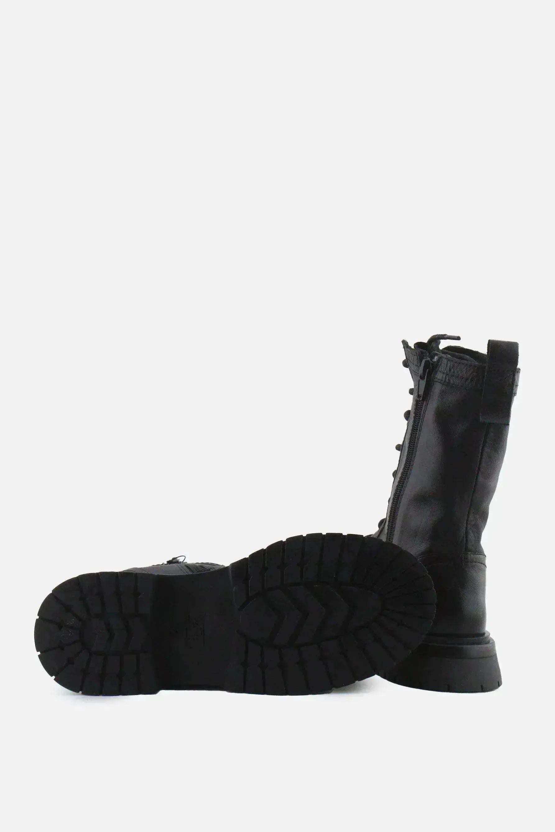 Zara Zipper Laces Combat Ankle Boots | 100% Authentic Leather - sundaybazar