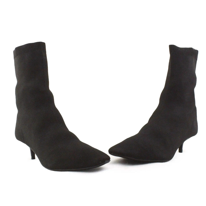 Zara Kitten Heels Sock Boots | Textile - sundaybazar