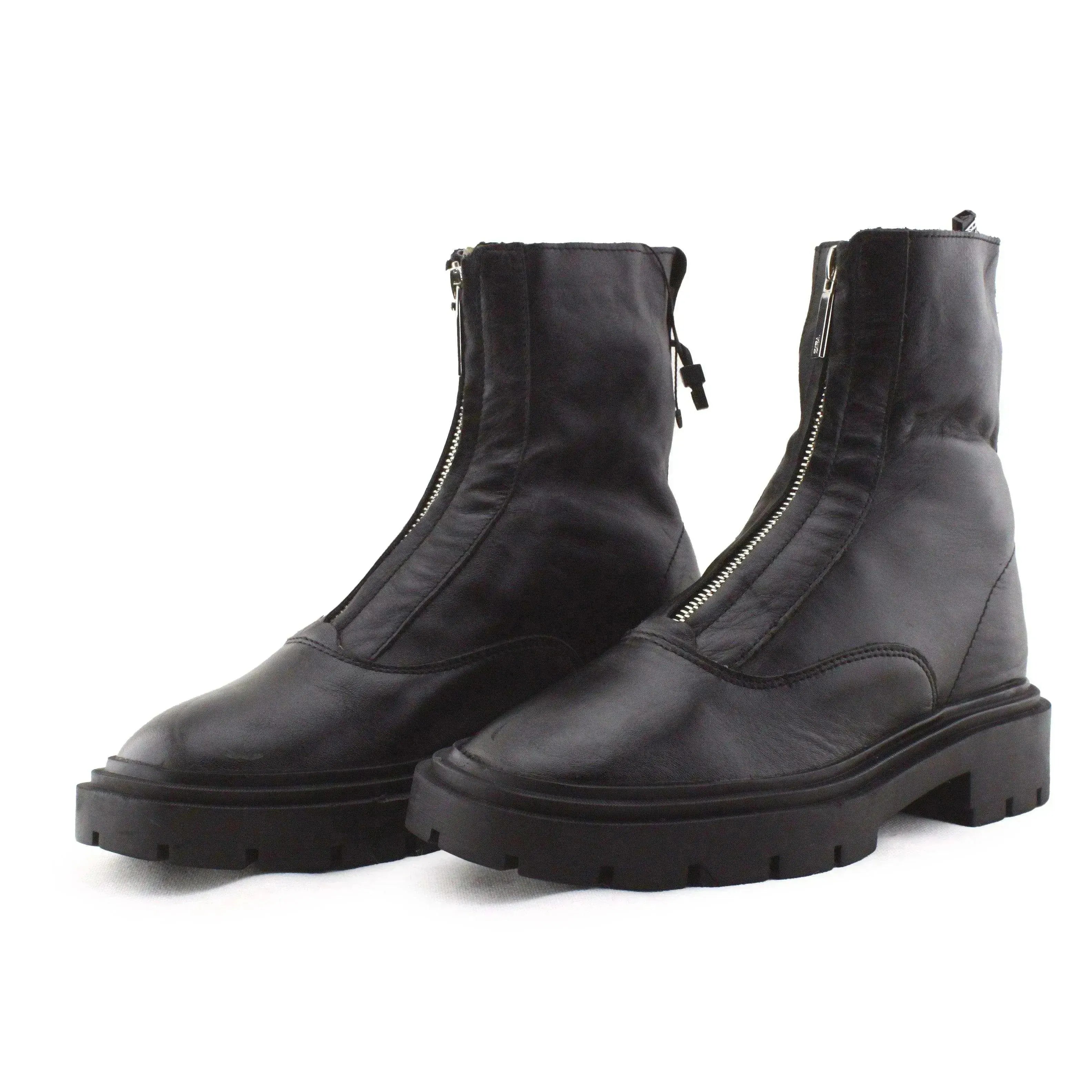 Zara Zipper Ankle Boots | 100% Authentic Leather - sundaybazar