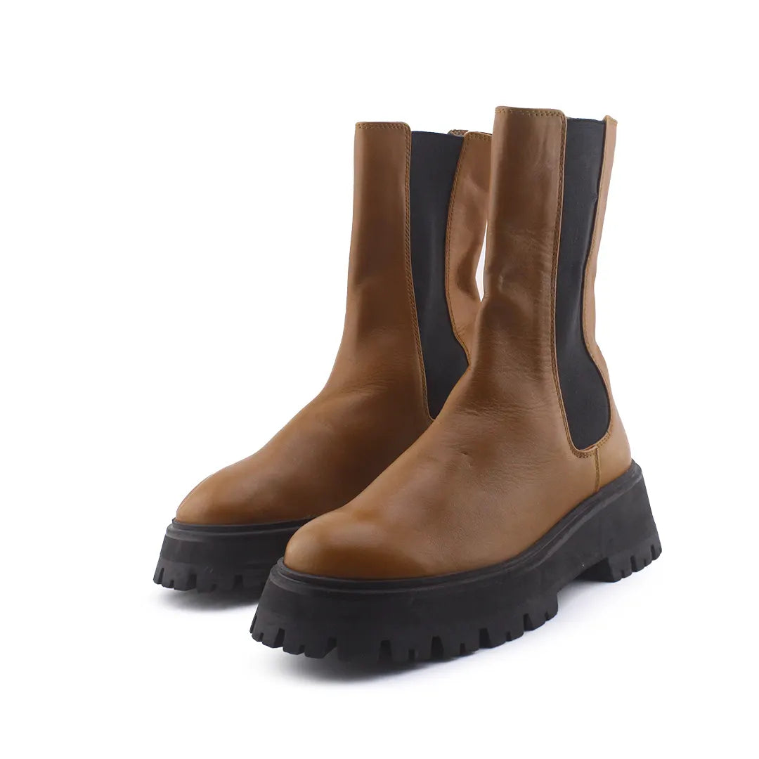 Zara Stretchable Chelsea Ankle Boots (100% Authentic Leather)