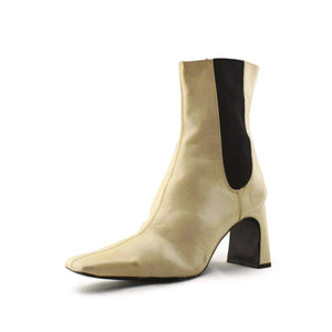 Zara Stretchable Block Heels Ankle Boots | 100% Synthetic Leather - sundaybazar