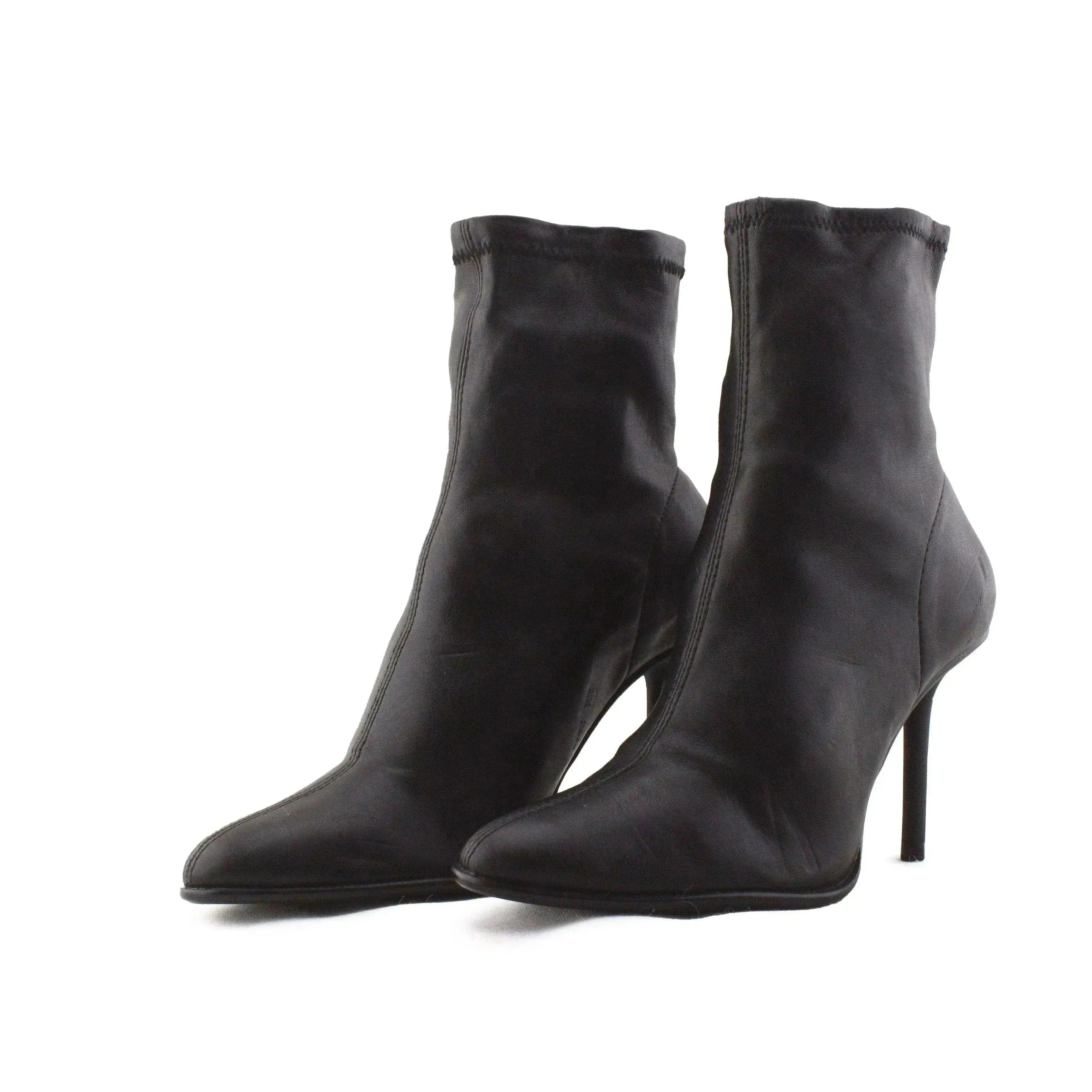 Zara Stilettos Heels Ankle Boots | 100% Authentic Leather - sundaybazar