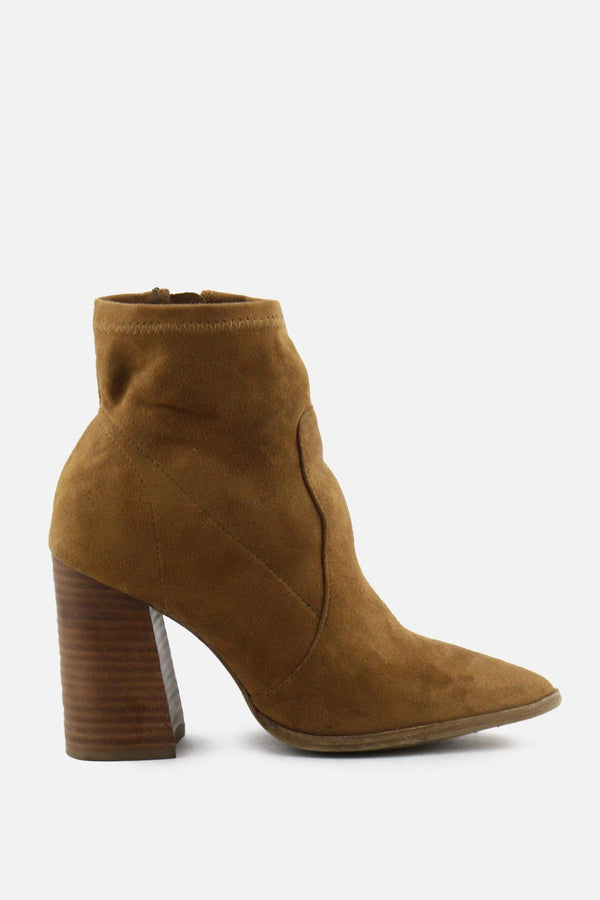 European Brand Zipper Block Ankle Boots | Suede