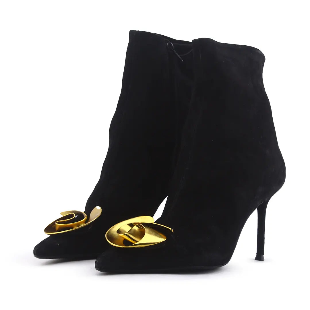Zara Zipper Suede Ankle Boot