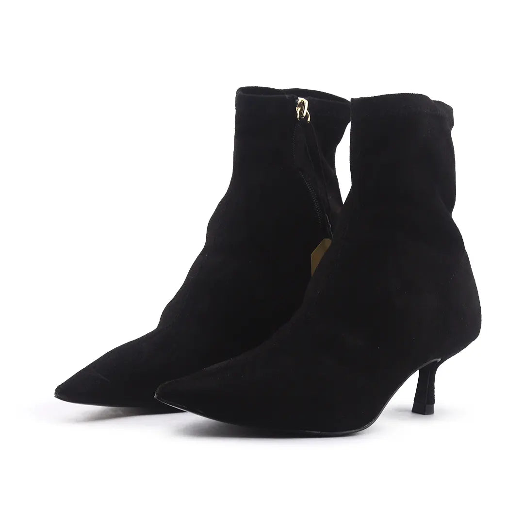 Zara Zipper Suede Ankle Boot