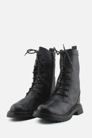 Zara Zipper Laces Combat Ankle Boots | 100% Authentic Leather - sundaybazar