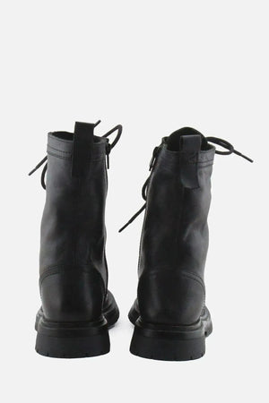 Zara Zipper Laces Combat Ankle Boots | 100% Authentic Leather - sundaybazar