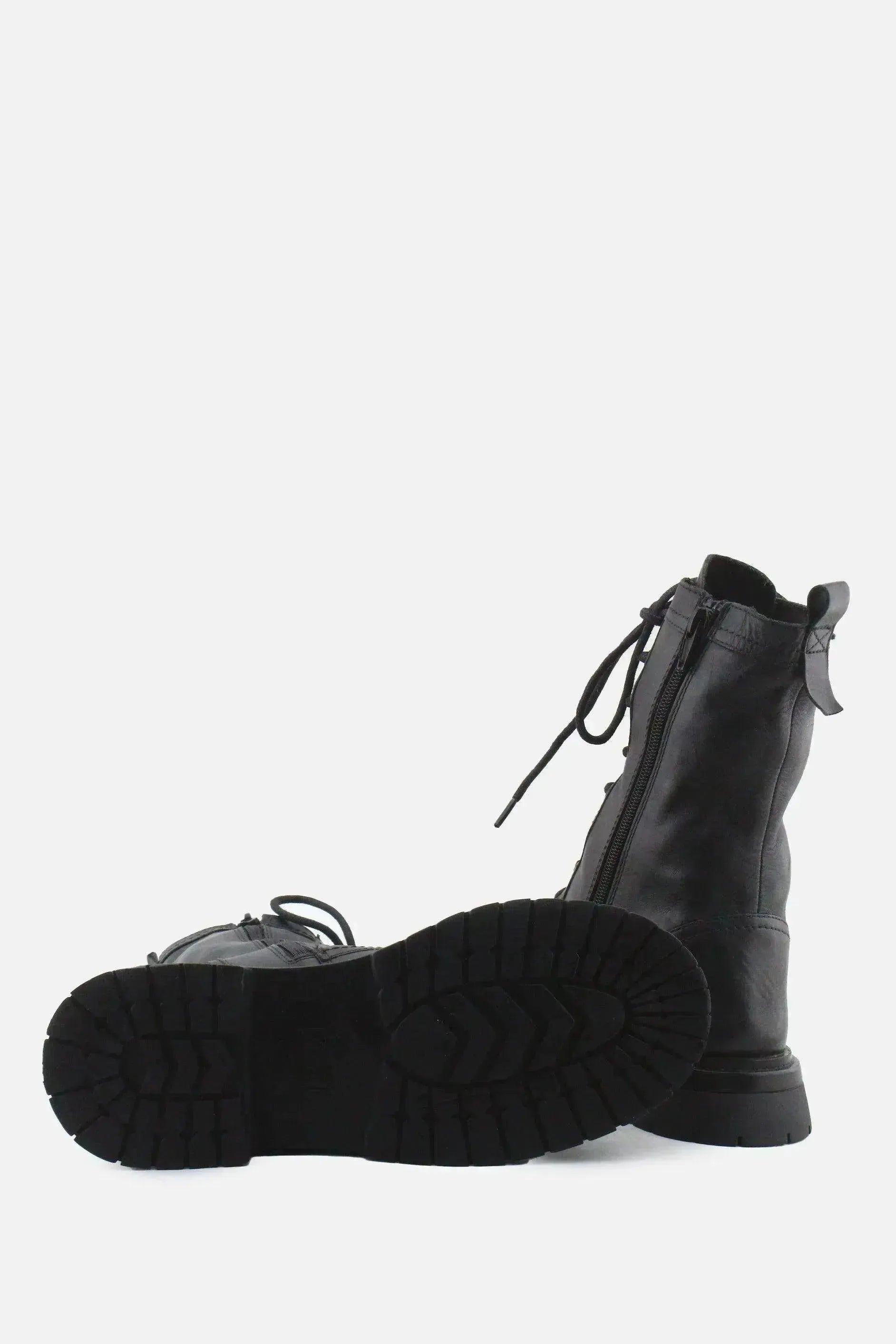 Zara Zipper Laces Combat Ankle Boots | 100% Authentic Leather - sundaybazar