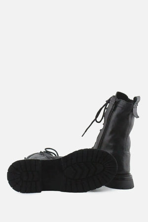 Zara Zipper Laces Combat Ankle Boots | 100% Authentic Leather - sundaybazar