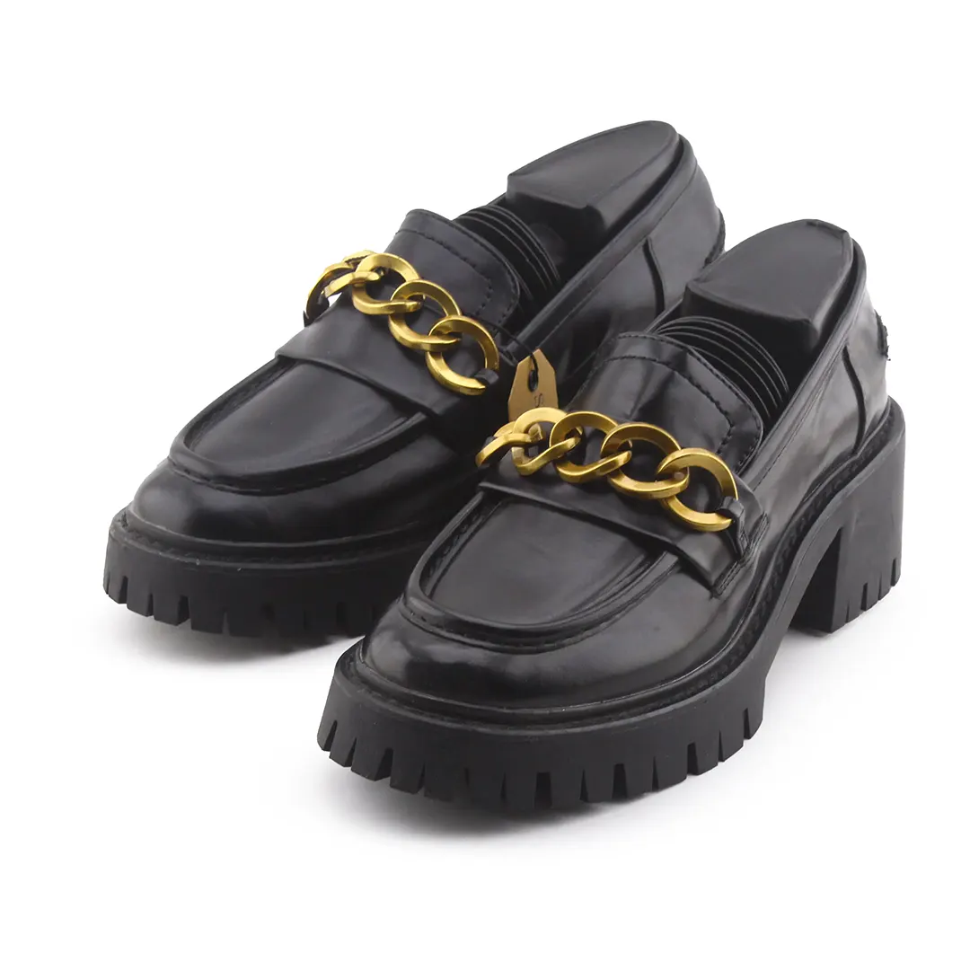 Zara Lug Sole Metal Embellished Moccasin
