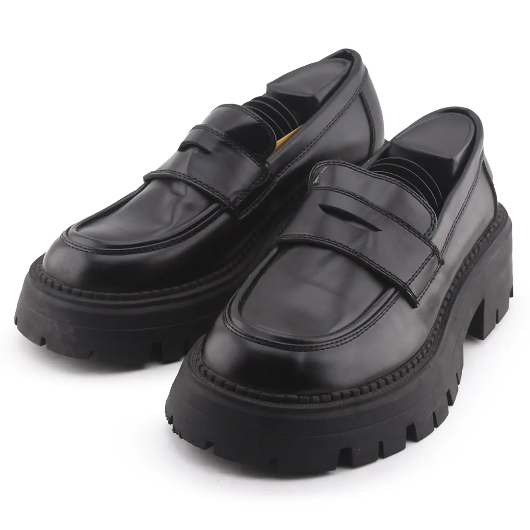 Zara Penny Strap Platform Loafers