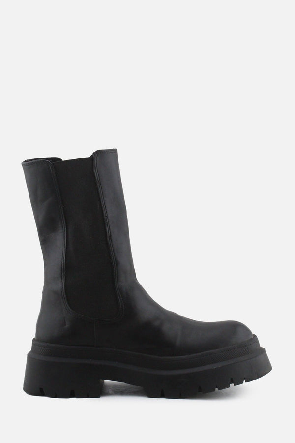 Pull & Bear Stretchable Combat Ankle Boots | 100% Authentic Leather