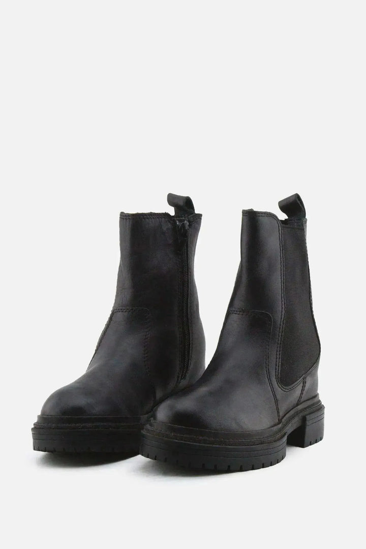 Zara Zipper Stretchable Chelsea Ankle Boots | 100% Authentic Leather - sundaybazar
