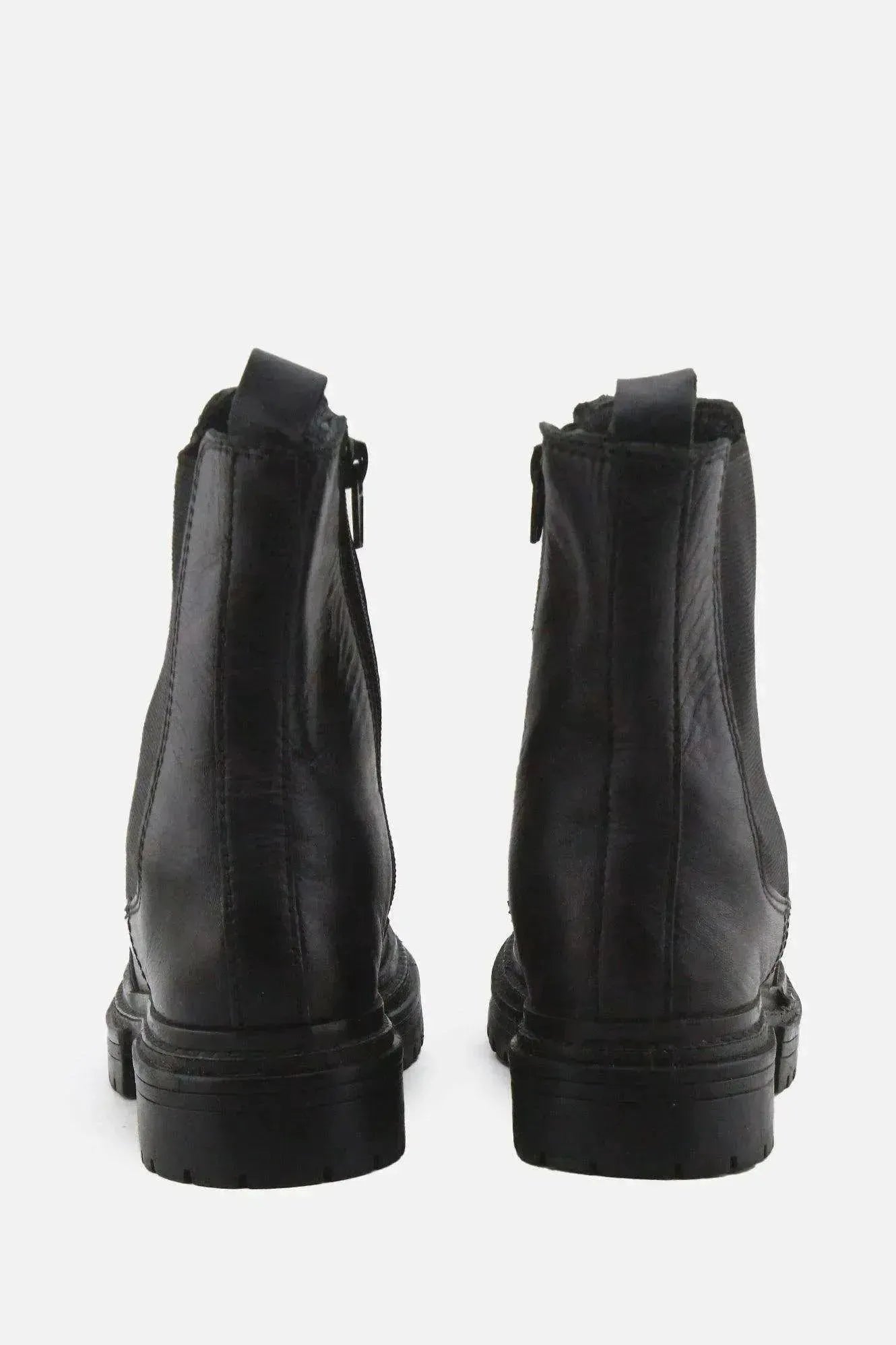 Zara Zipper Stretchable Chelsea Ankle Boots | 100% Authentic Leather - sundaybazar