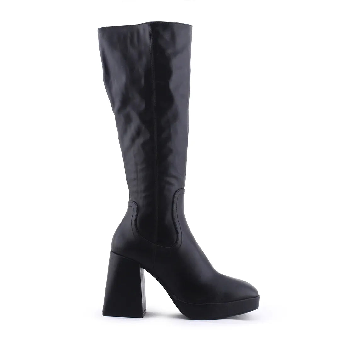 Pull & Bear Zipper Knee High Boot | 100% Authentic Leather