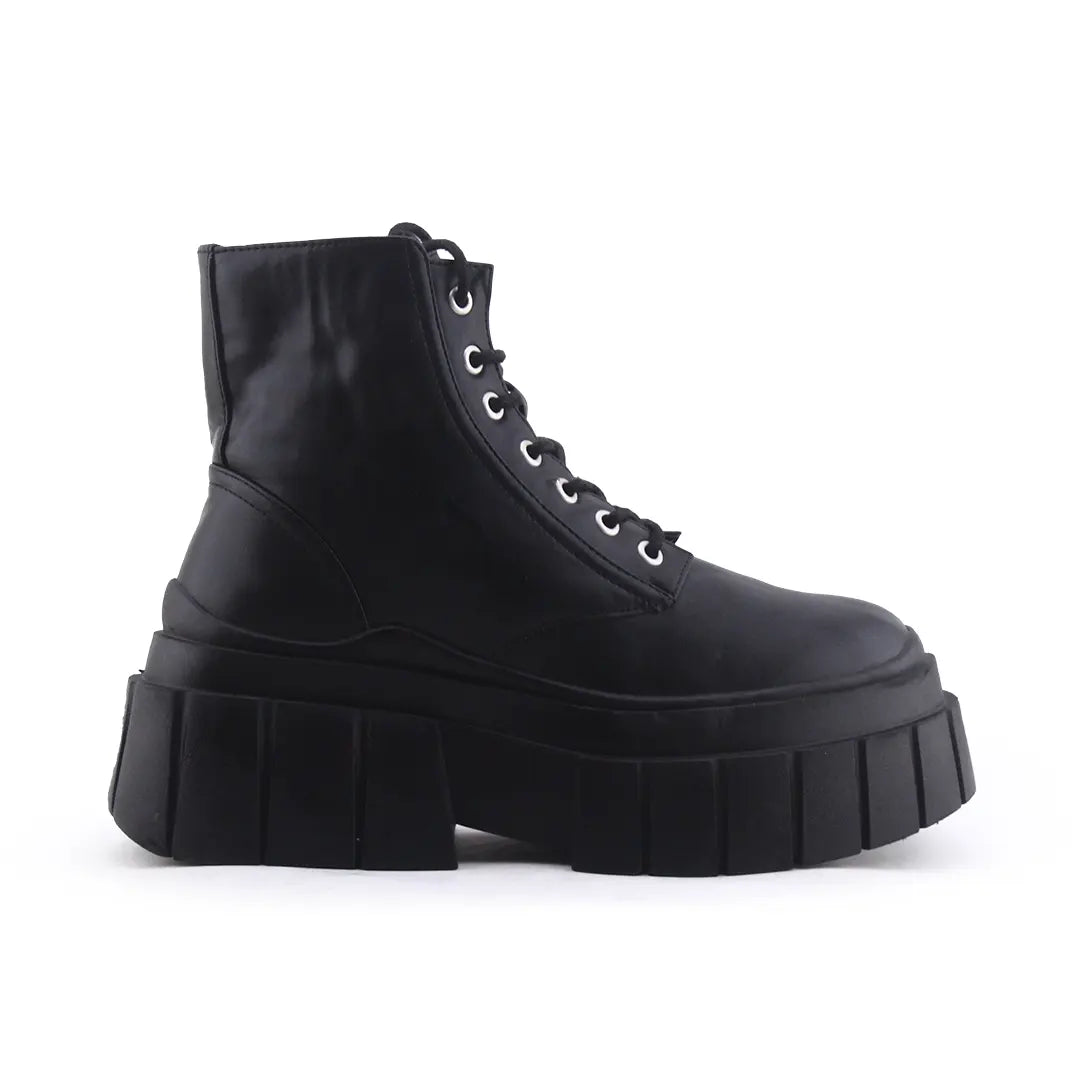 Bershka Zipper Lace Up Ankle Boot | 100% Authentic Leather