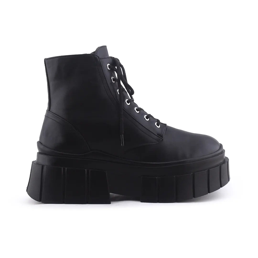 Bershka Zipper Lace Up Ankle Boot | 100% Authentic Leather