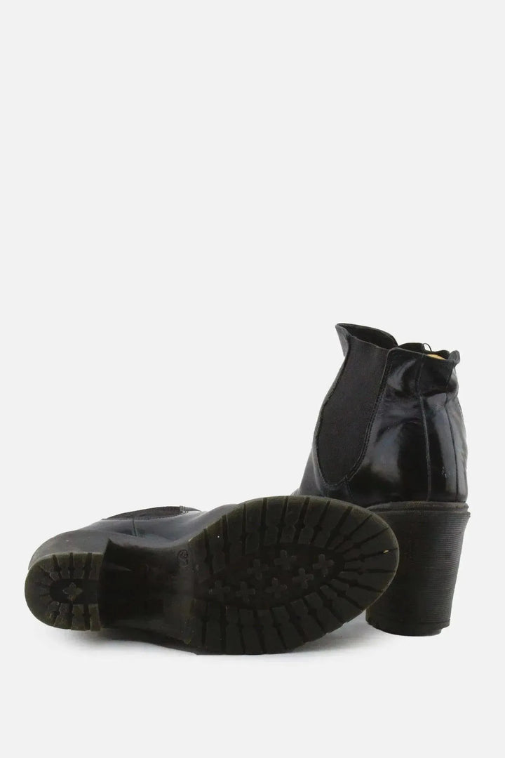 European Brand Stretchable Block Ankle Boots | 100% Authentic Leather - sundaybazar