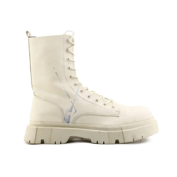 Bershka Zipper Lace Up Combat Ankle Boots (100% Authentic Leather)