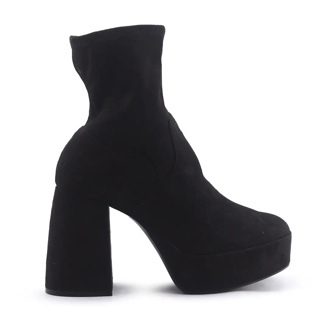 Bershka Zipper Suede Ankle Boot