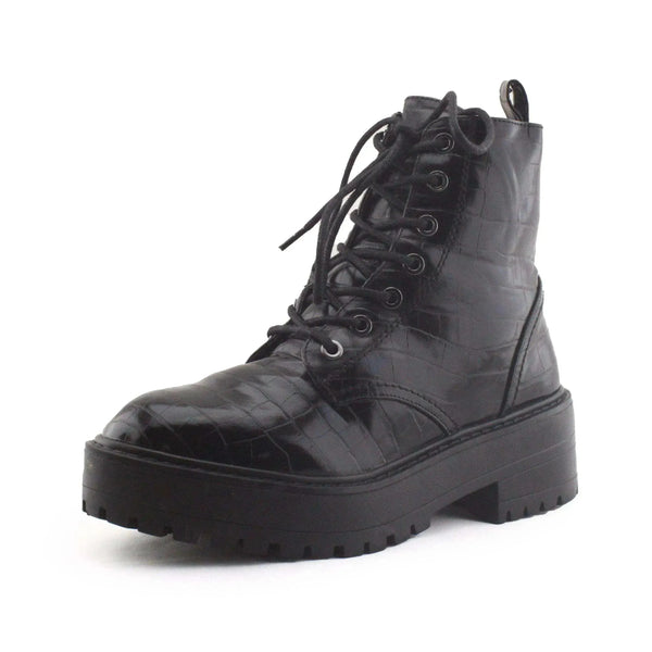 Stradivarius Zipper Laces Combat Boots | 100% Authentic leather - sundaybazar