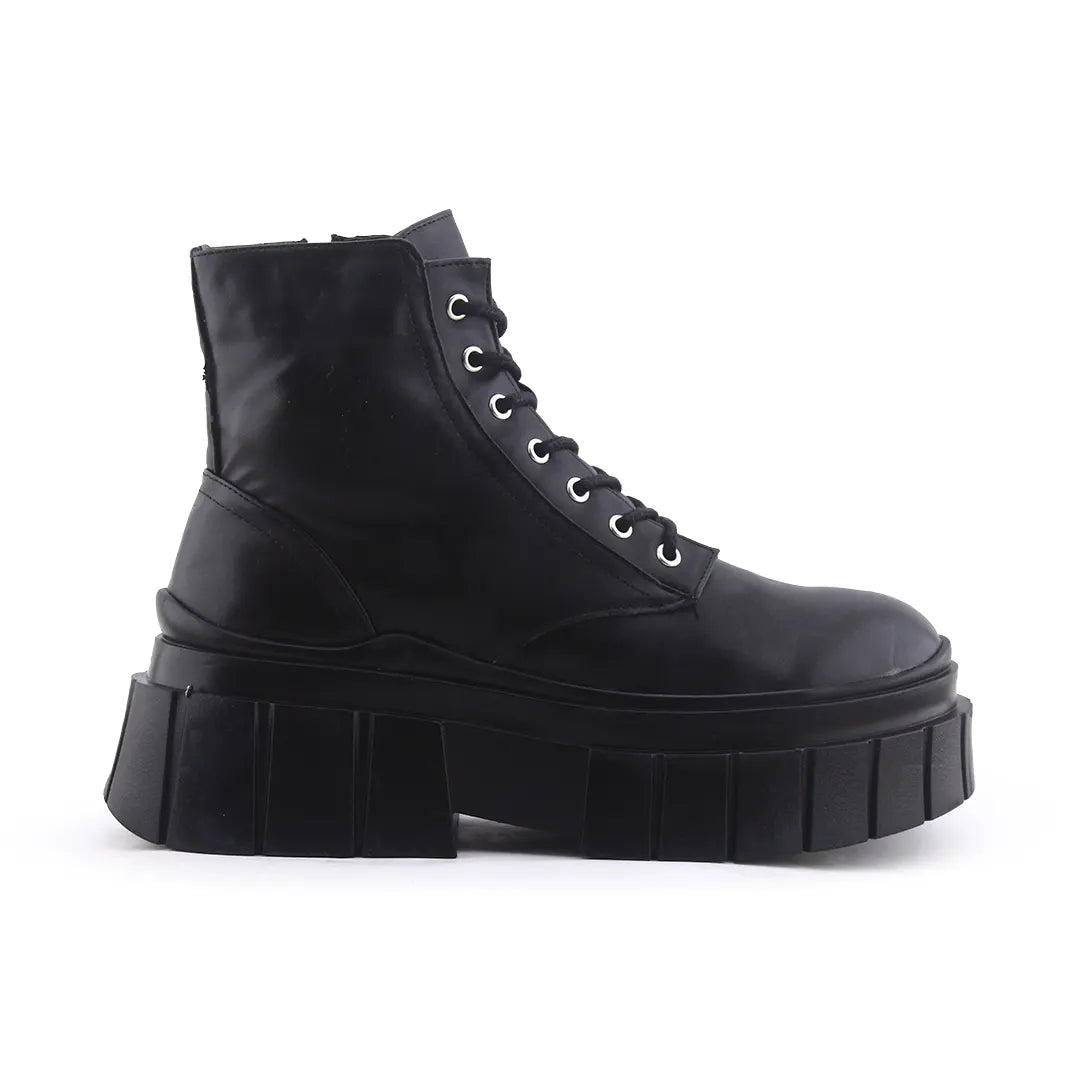 Bershka Zipper Lace Up Ankle Boot | 100% Authentic Leather