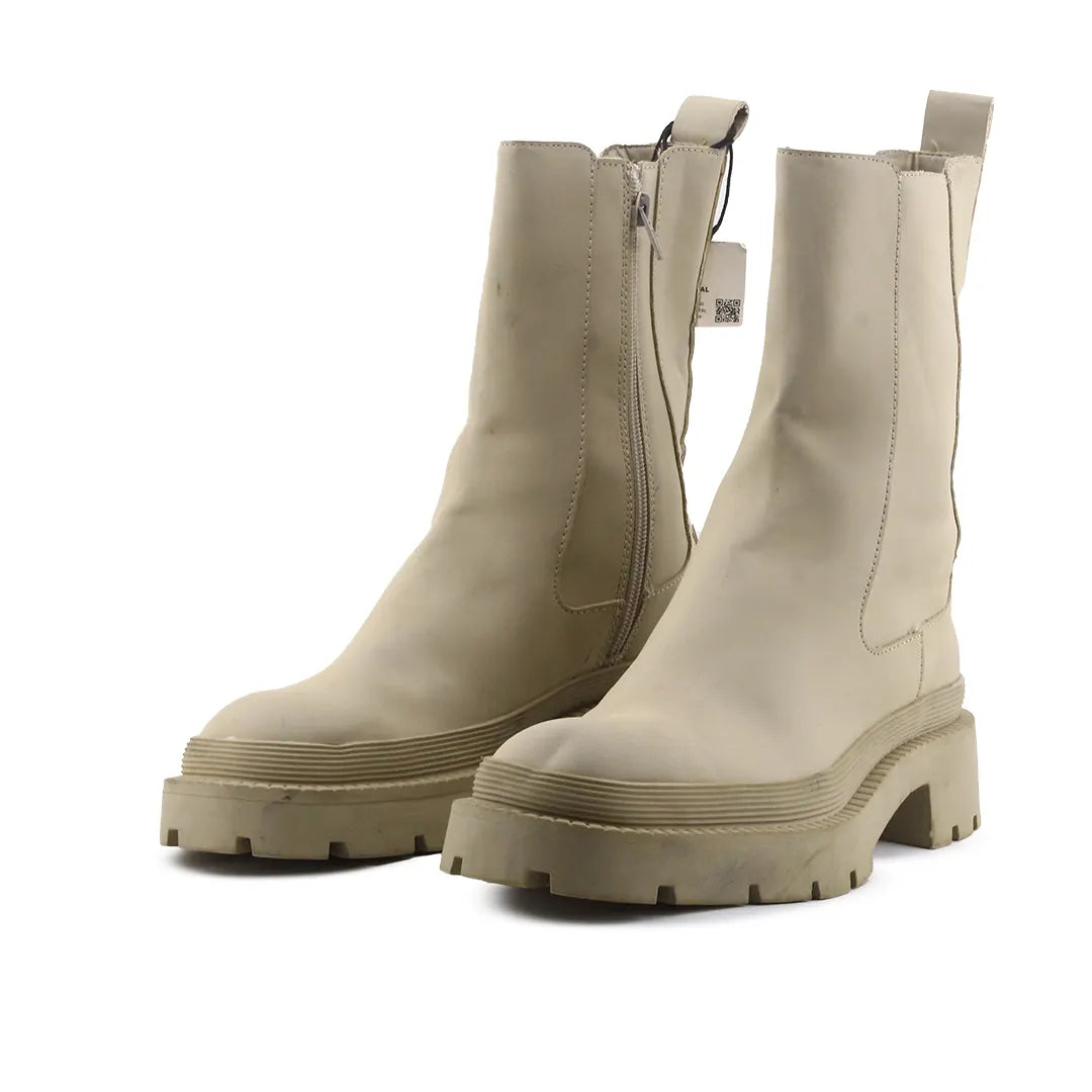 Zara Zipper Chelsea Ankle Boots (100% Authentic Leather)