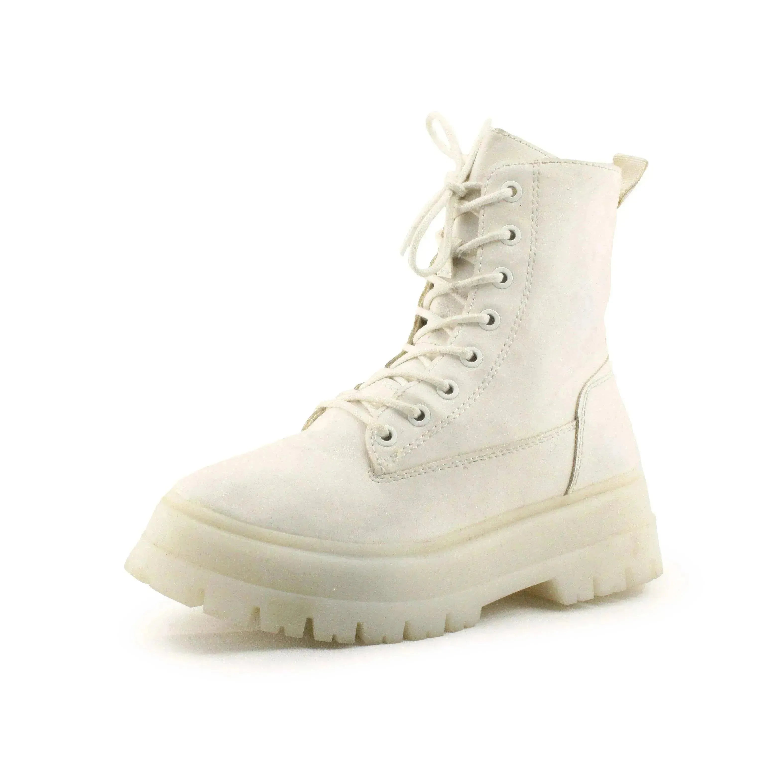 Stradivarius Zipper Laces Combat Boots | 100% Authentic Leather - sundaybazar