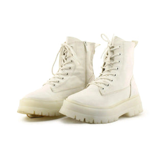 Stradivarius Zipper Laces Combat Boots | 100% Authentic Leather - sundaybazar