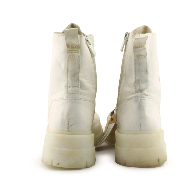 Stradivarius Zipper Laces Combat Boots | 100% Authentic Leather - sundaybazar