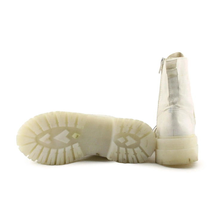 Stradivarius Zipper Laces Combat Boots | 100% Authentic Leather - sundaybazar