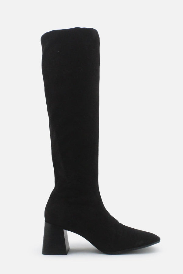 Zara Zipper Block Over The Knee Boots | Suede