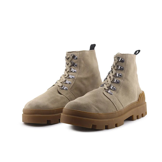 Pull & Bear Lace Up Combat Ankle Boots (Suede)