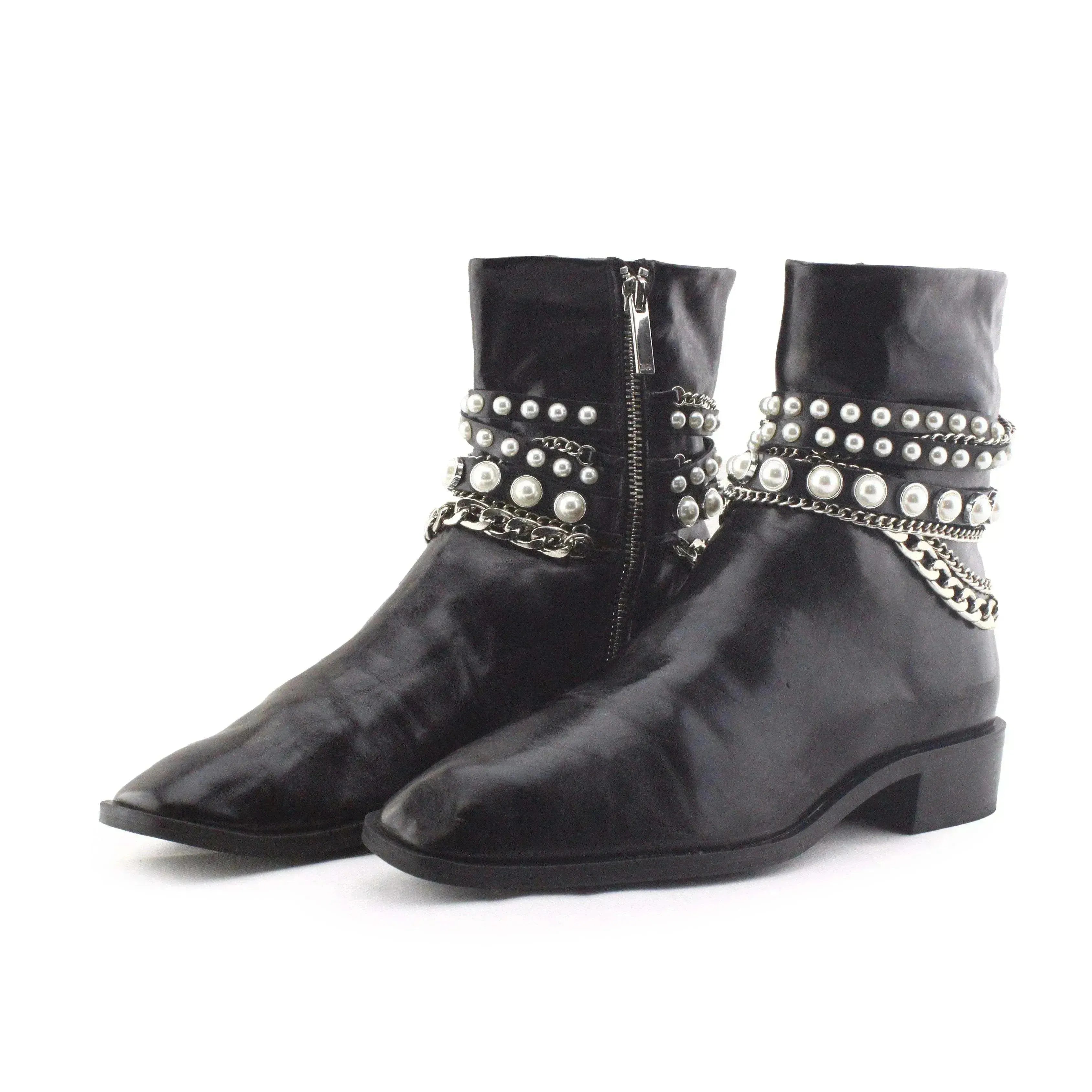 Zara Zipper Chelsea Boots | 100% Authentic Leather - sundaybazar