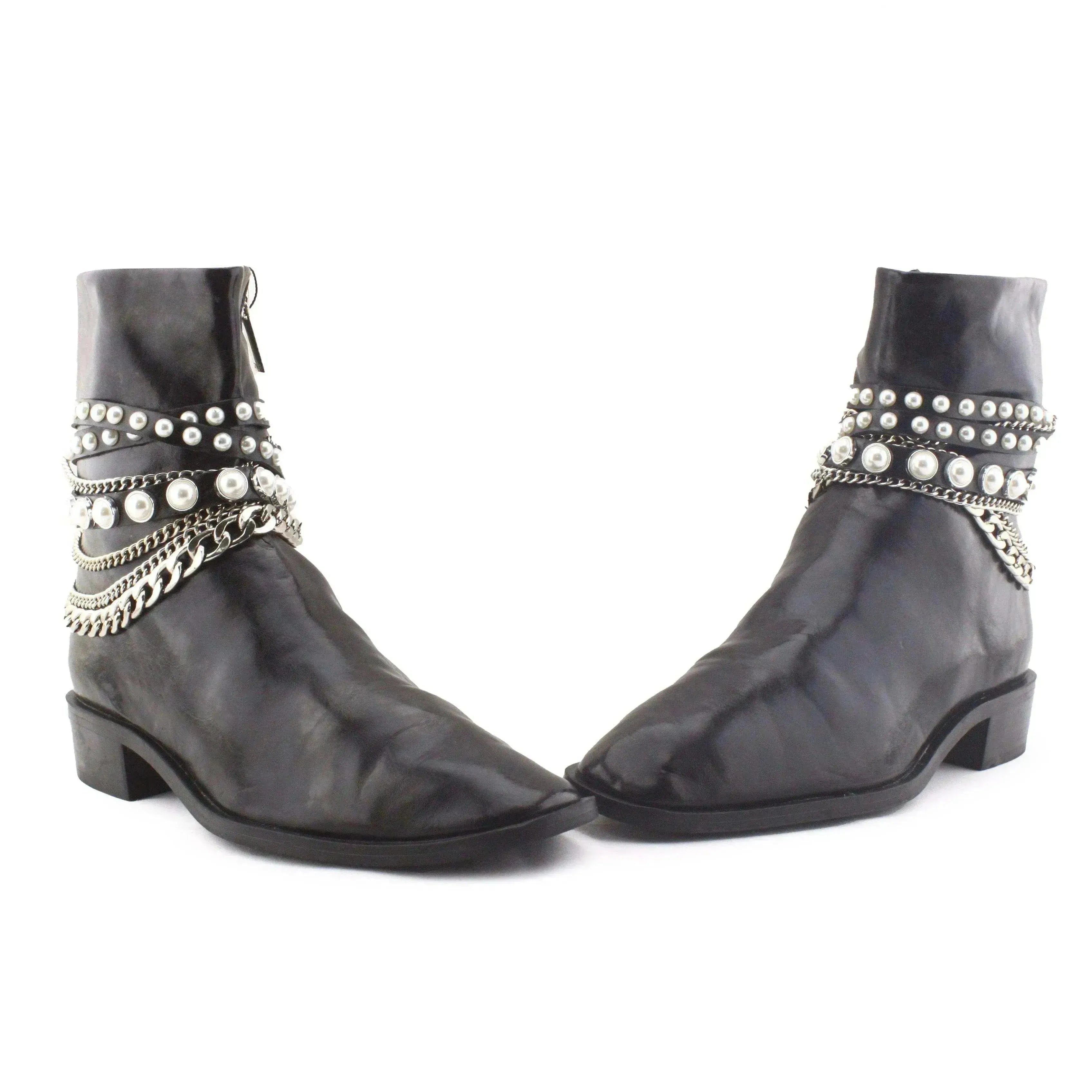 Zara Zipper Chelsea Boots | 100% Authentic Leather - sundaybazar
