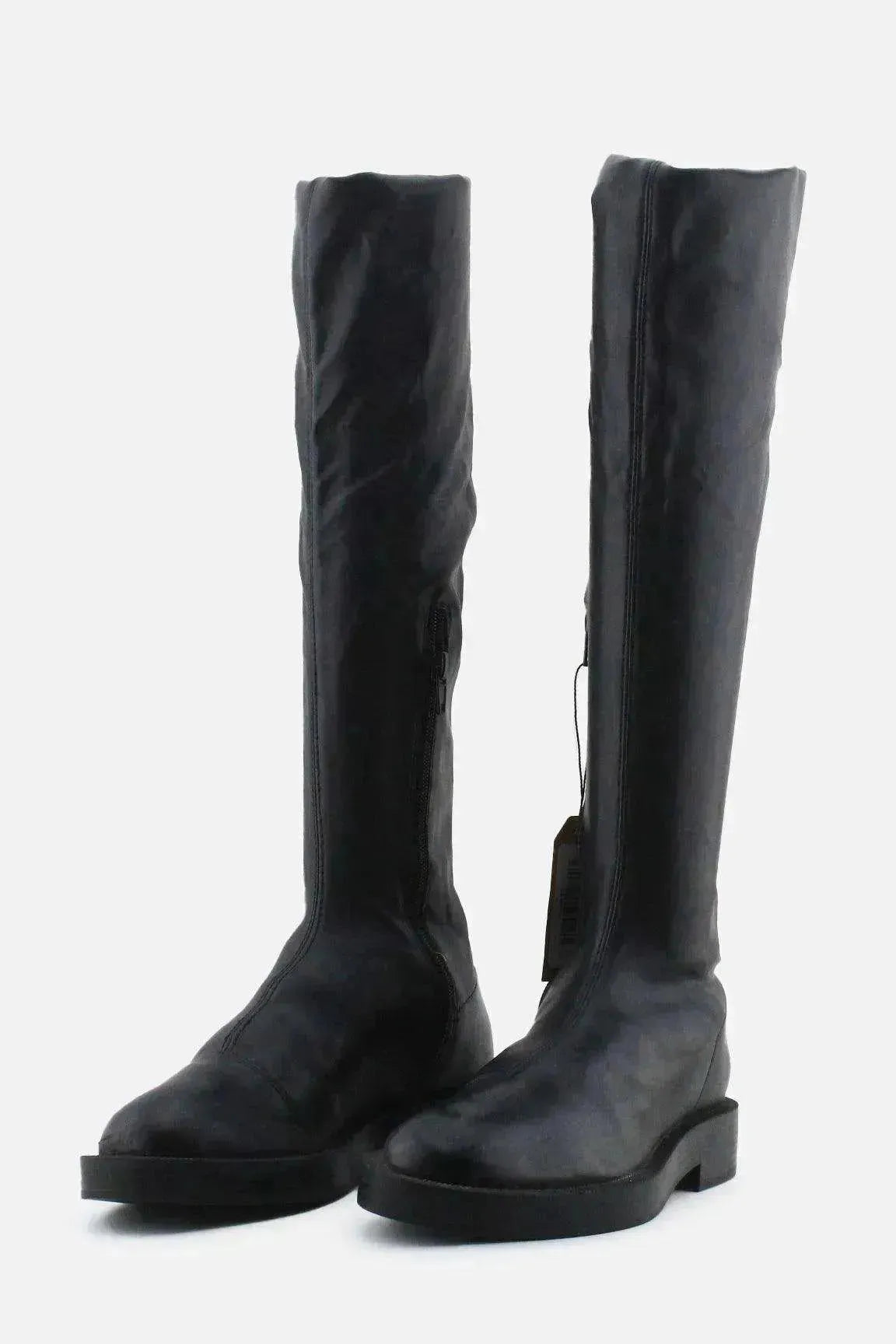 Zara Zipper Thigh High Boots | 100% Authentic Leather - sundaybazar