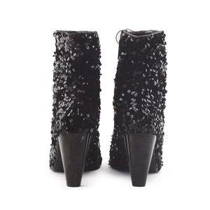 Zara Zipper Block Heels Ankle Boots | Textile - sundaybazar