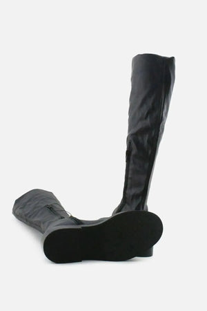 Zara Zipper Thigh High Boots | 100% Authentic Leather - sundaybazar
